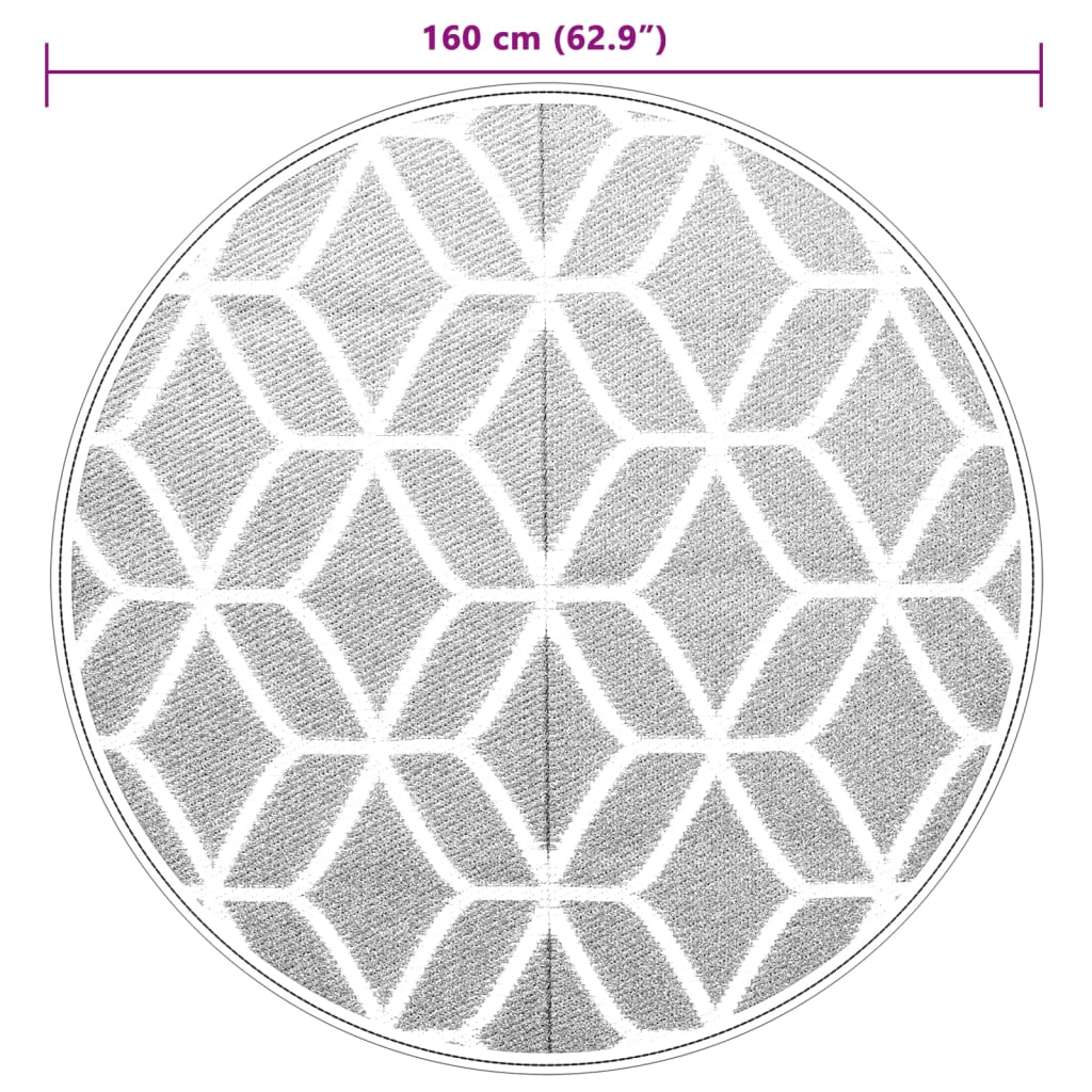 Outdoor Carpet ARAKIL Grey Ø160 cm PP
