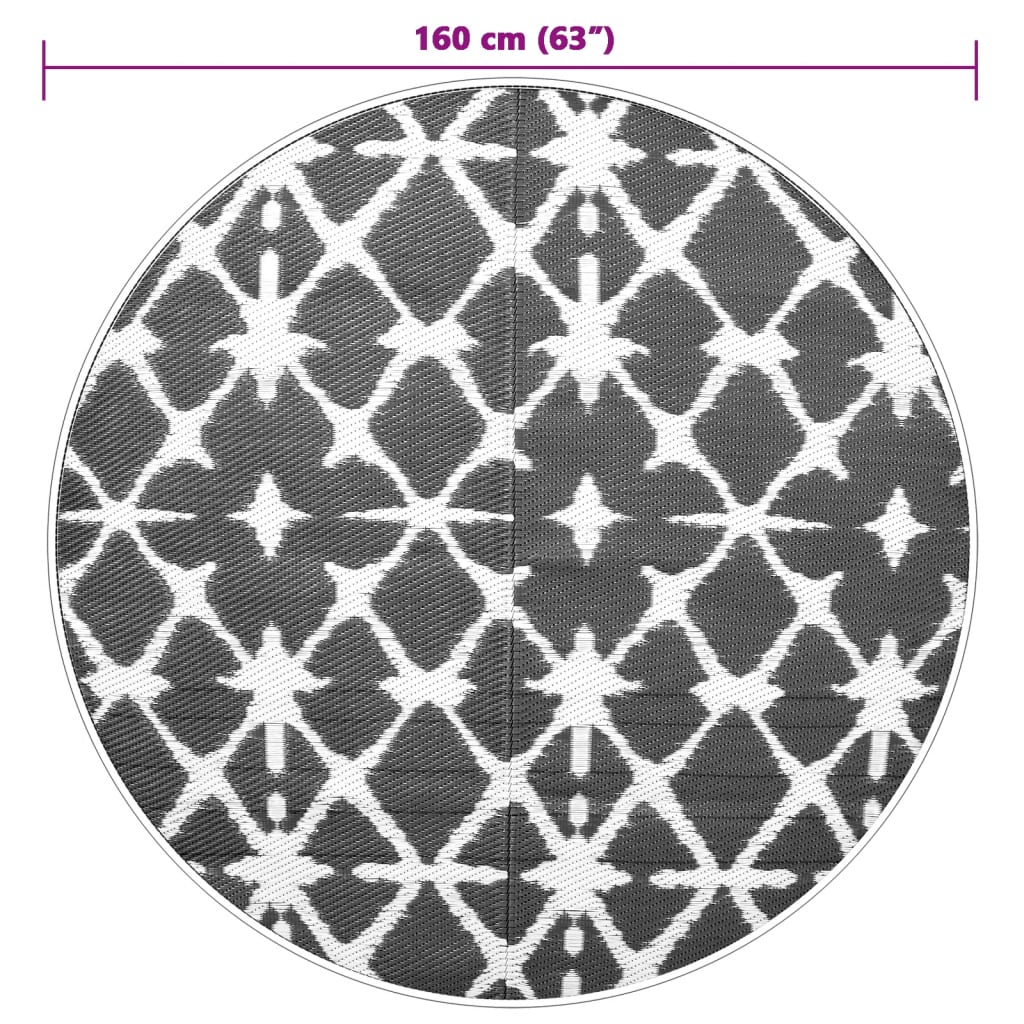 Outdoor Carpet ARAKIL Blue and White Ø160 cm PP