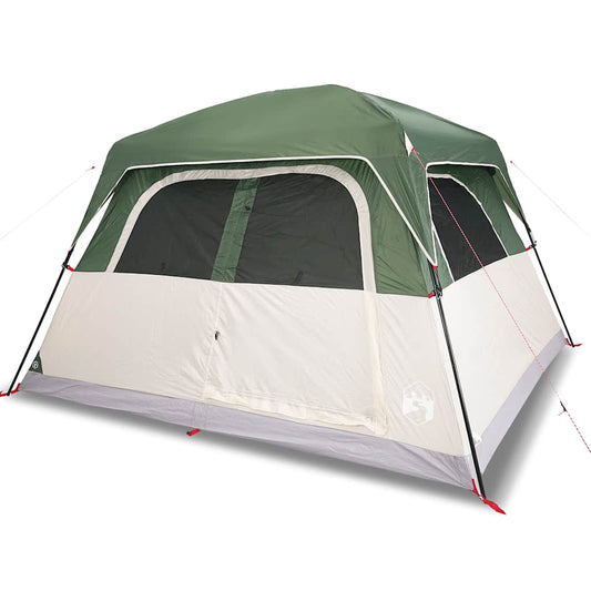 Family Tent Cabin 6-Person Green Waterproof