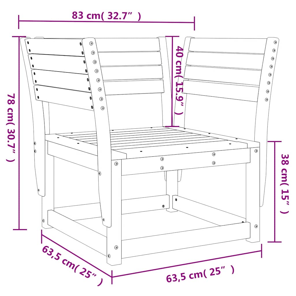 Garden Chair | Natural Wood | Vacuum Pressure Impregnated Pinewood