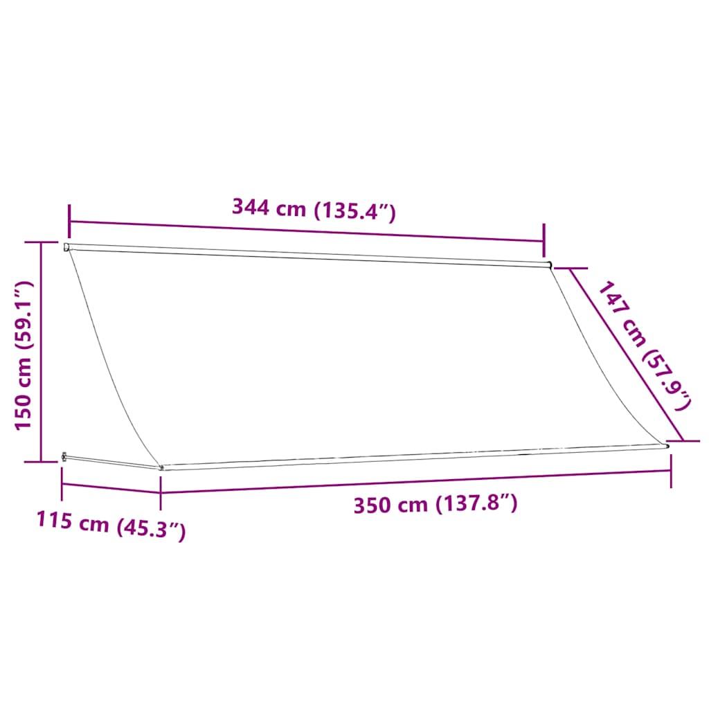 Retractable Awning Anthracite 350x150 cm Fabric and Steel