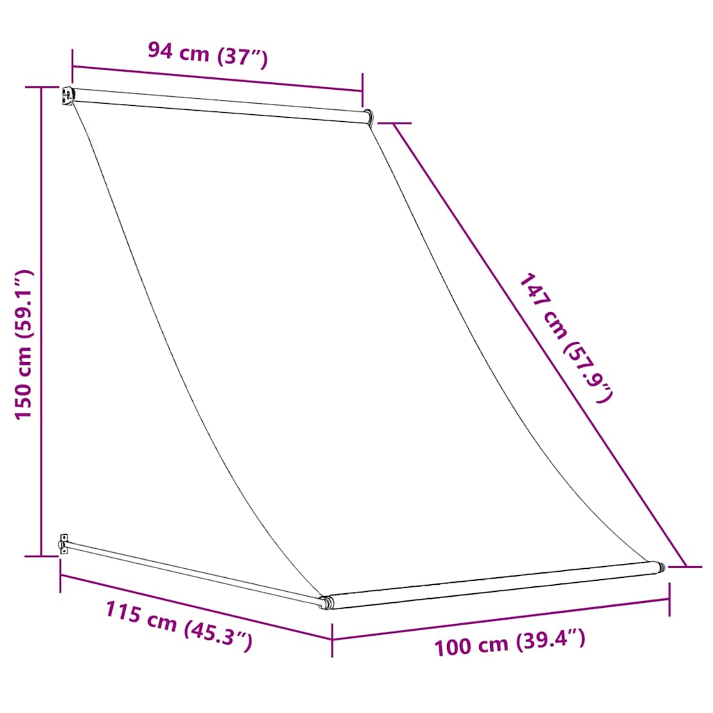 Retractable Awning Cream 100x150 cm Fabric and Steel