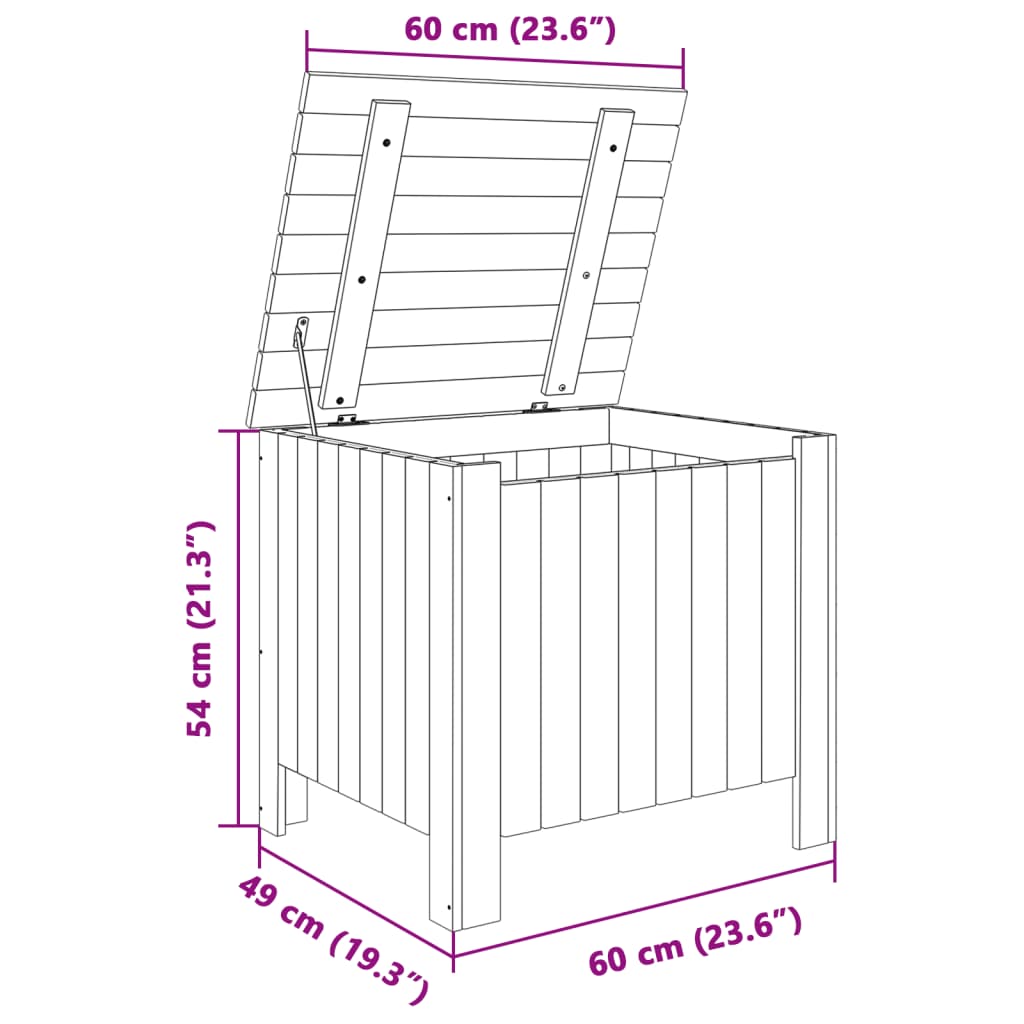 Storage Box with Lid RANA White 60x49x54 cm Solid Wood Pine
