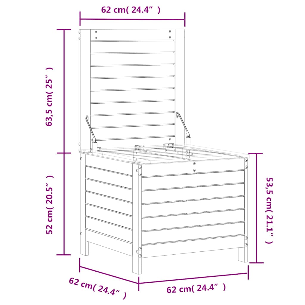 Garden Footstool 62x63.5x53.5 cm Solid Wood Pine