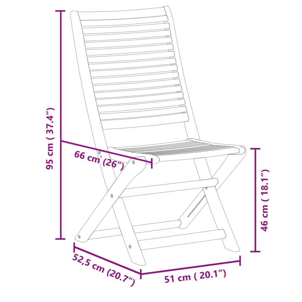Folding Chairs 2 pcs Solid Wood Acacia
