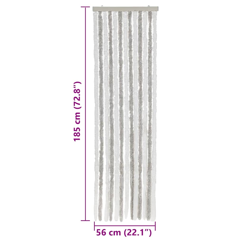 Fly Curtain Light Grey and White 56x185 cm Chenille