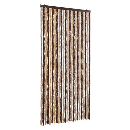 Fly Curtain Beige and Light Brown 100x230 cm Chenille