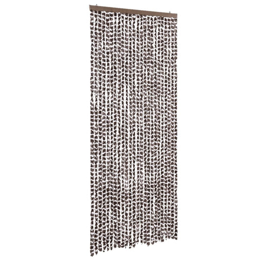 Fly Curtain Brown and White 100x200 cm Chenille