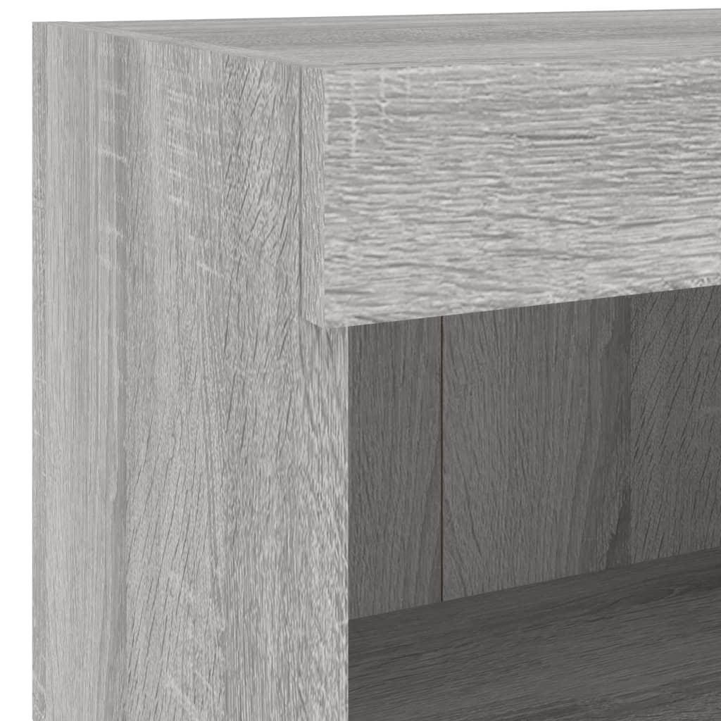 5 Piece TV Wall Units with LED Grey Sonoma Engineered Wood