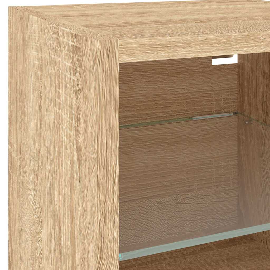 6 Piece TV Wall Units with LED Sonoma Oak Engineered Wood