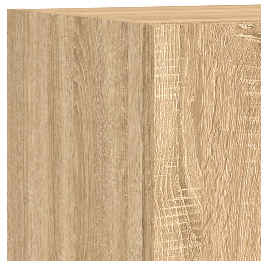 4 Piece TV Wall Units with LED Sonoma Oak Engineered Wood