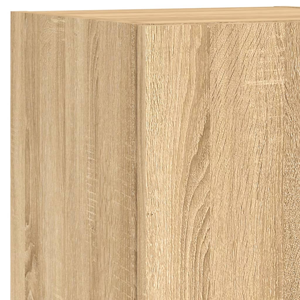 4 Piece TV Wall Units with LED Sonoma Oak Engineered Wood