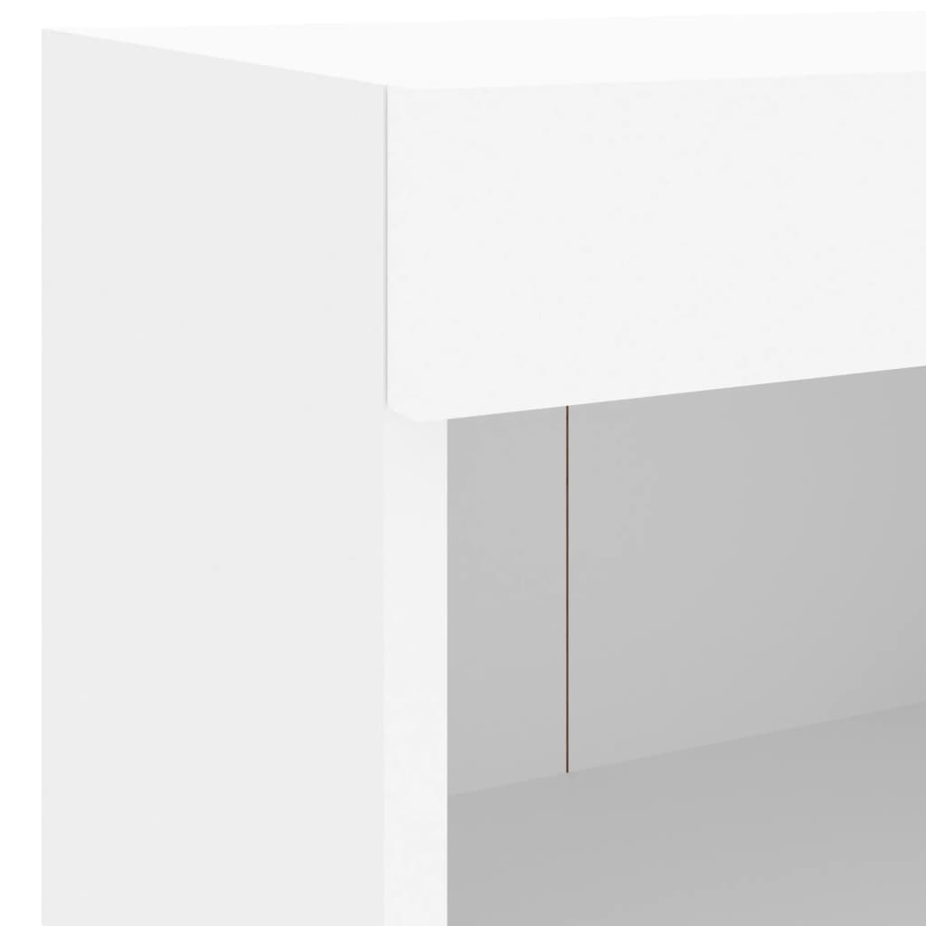 8 Piece TV Wall Units with LED White Engineered Wood