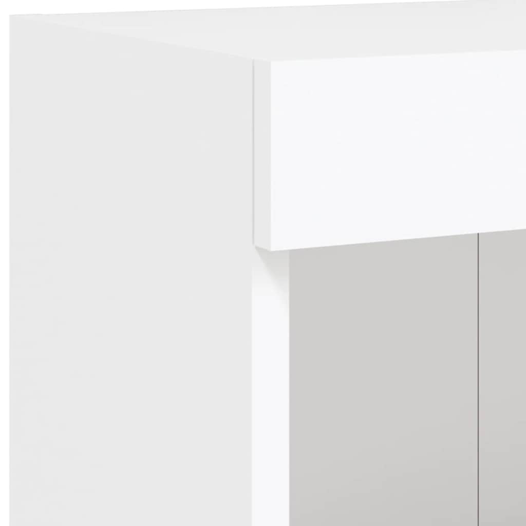 6 Piece TV Wall Units with LED White Engineered Wood