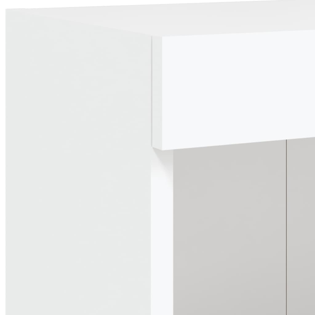 6 Piece TV Wall Units with LED White Engineered Wood