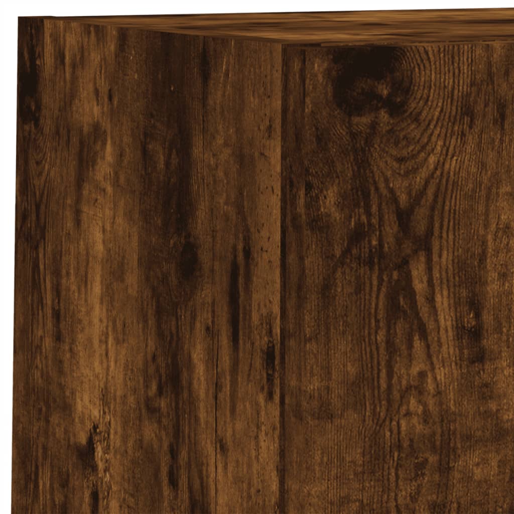 6 Piece TV Wall Units with LED Smoked Oak Engineered Wood