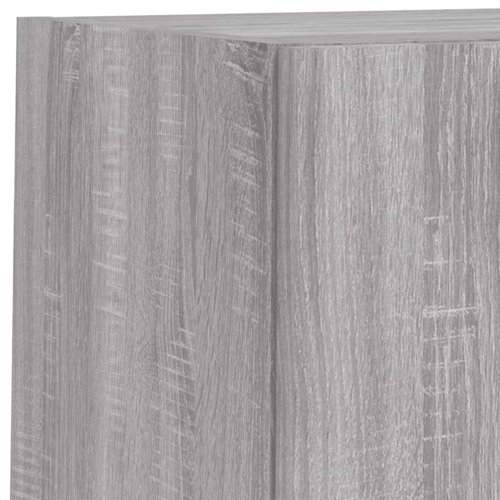 6 Piece TV Wall Units with LED Grey Sonoma Engineered Wood