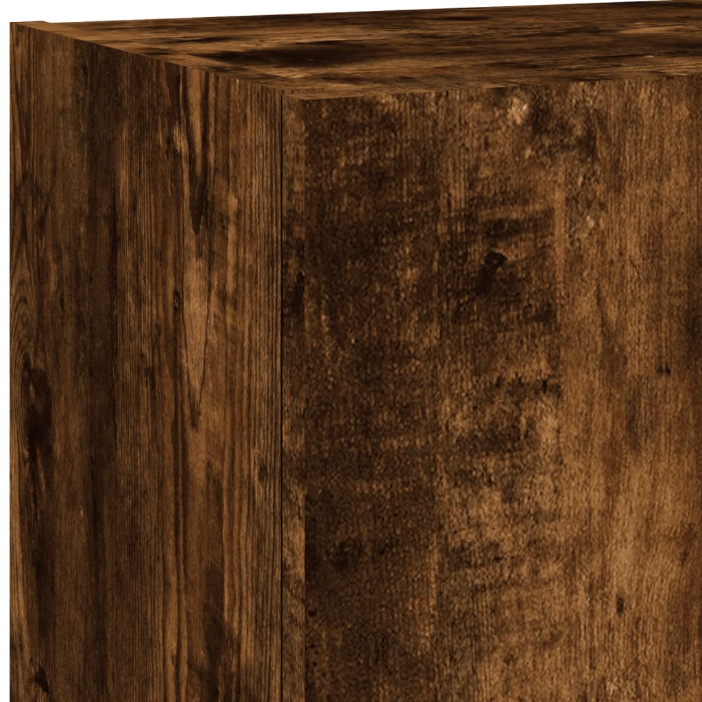 5 Piece TV Wall Units with LED Smoked Oak Engineered Wood