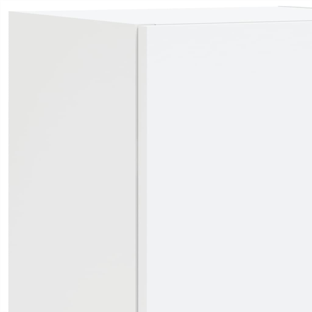 8 Piece TV Wall Cabinet Set with LED Lights White