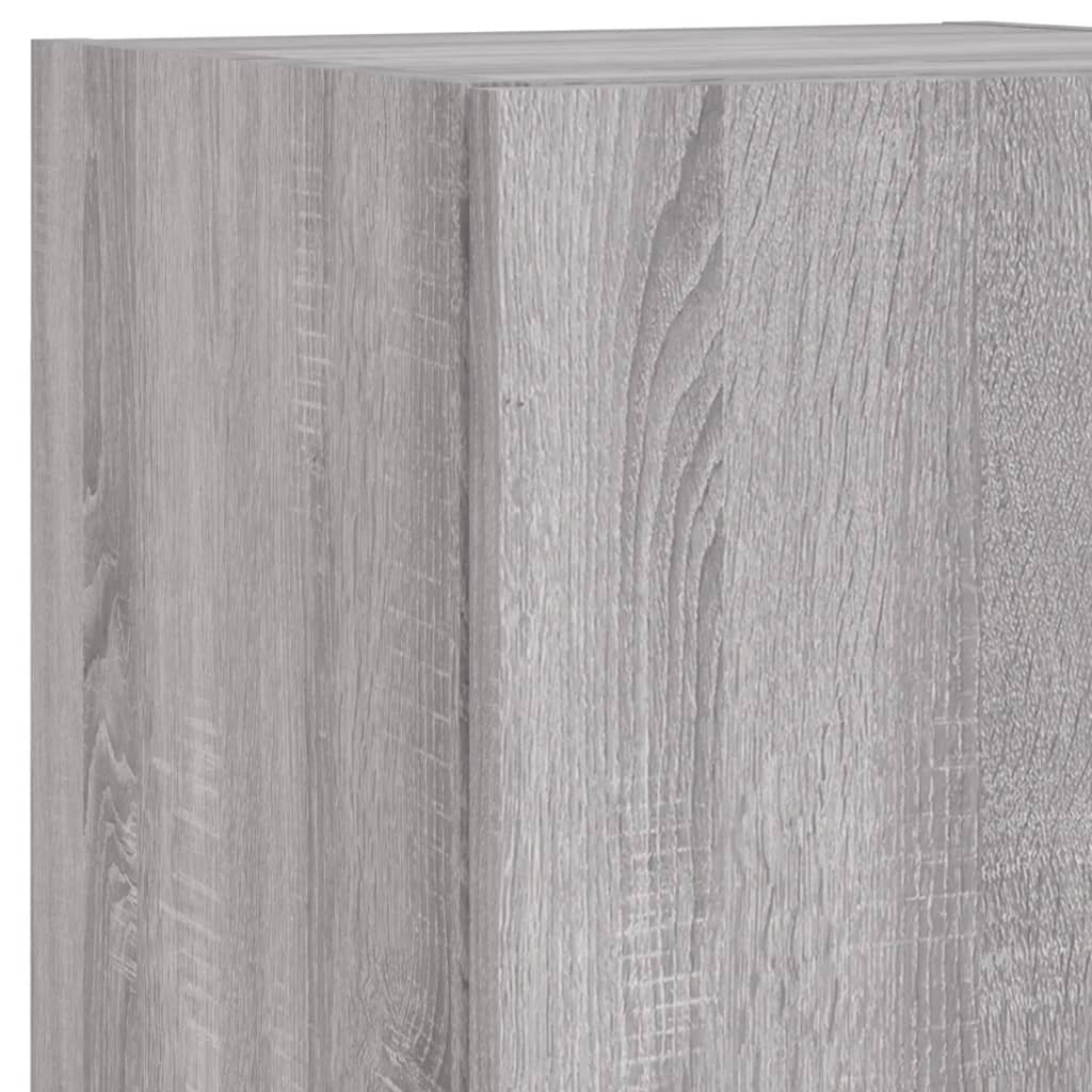 7 Piece TV Wall Cabinet Set with LED Lights Grey Sonoma
