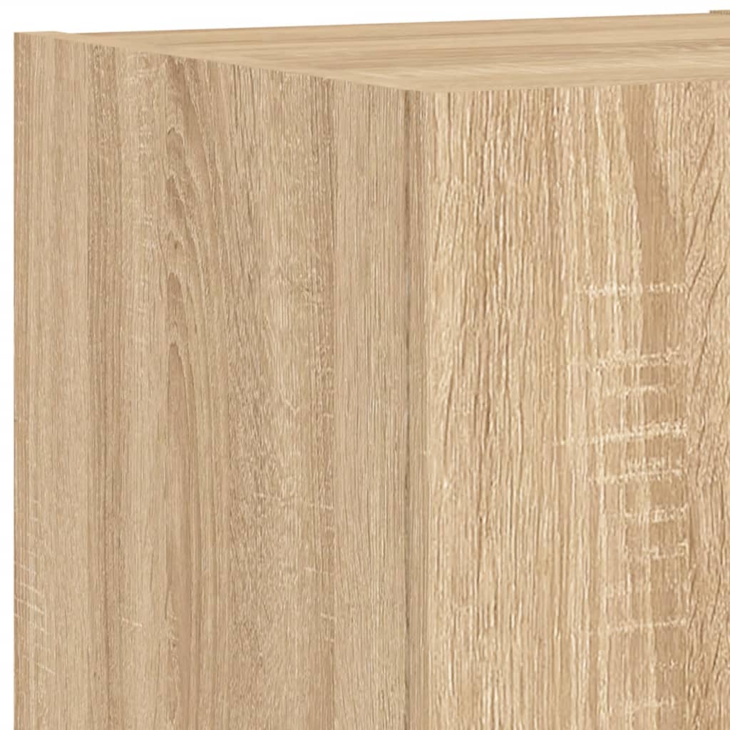 4 Piece TV Wall Cabinets with LED Lights Sonoma Oak