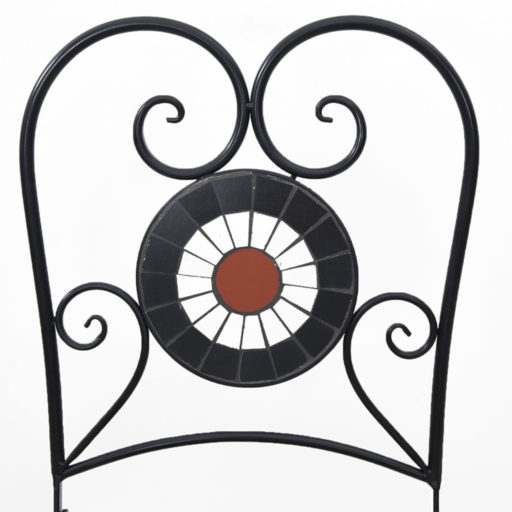 Folding Chairs 2 pcs Terracotta and White Ceramic