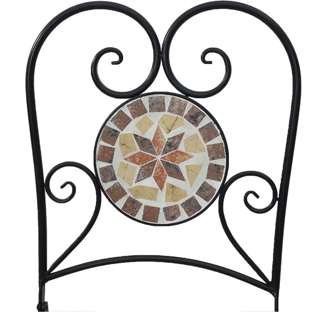 Folding Chairs 2 pcs Terracotta and White Ceramic
