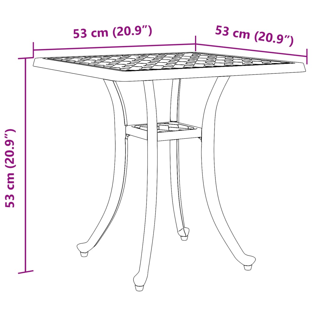 Garden Table | Black | Cast Aluminium | Medium | Durable | Garden Table