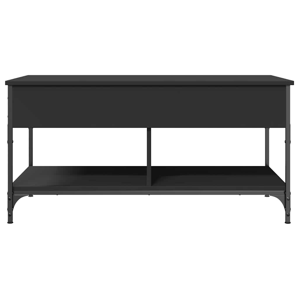 Coffee Table Black 100x50x50 cm Engineered Wood and Metal