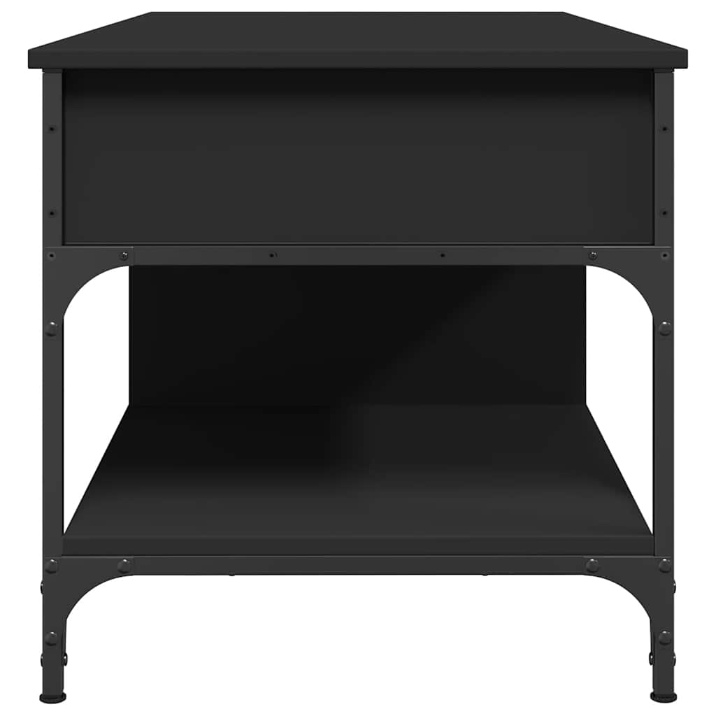 Coffee Table Black 100x50x50 cm Engineered Wood and Metal