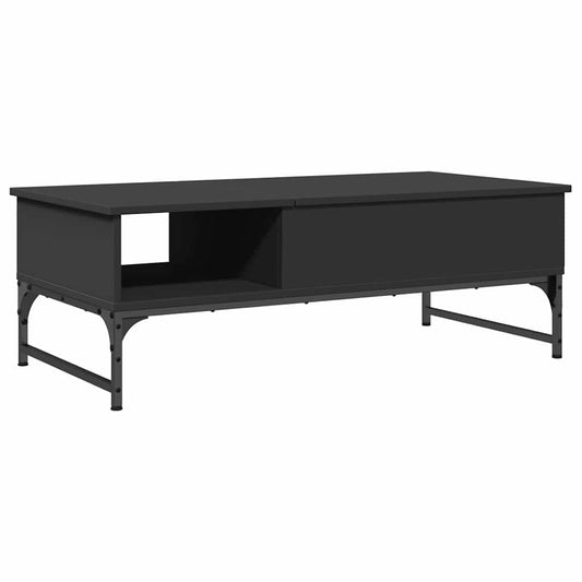 Coffee Table Black 100x50x35 cm Engineered Wood and Metal