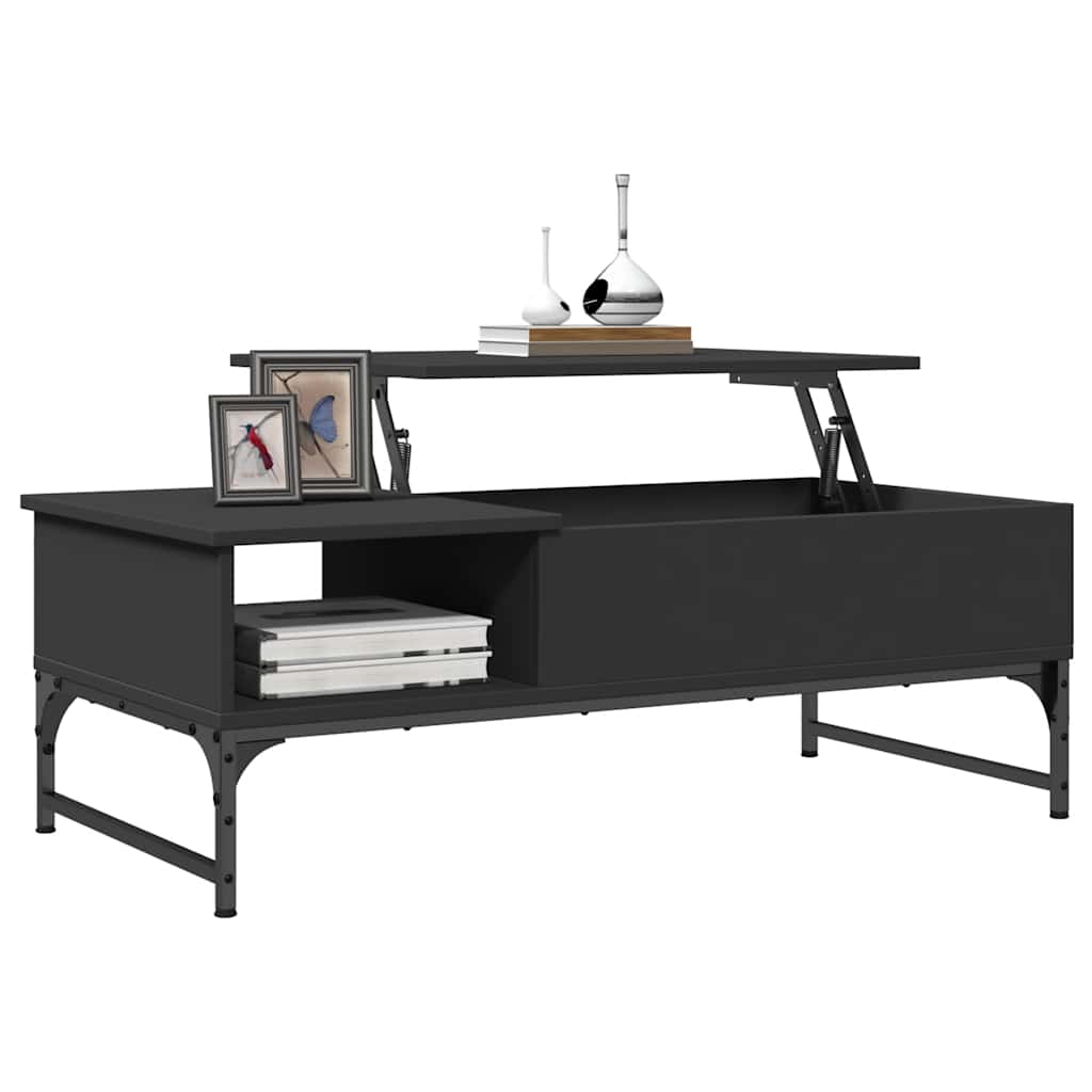 Coffee Table Black 100x50x35 cm Engineered Wood and Metal
