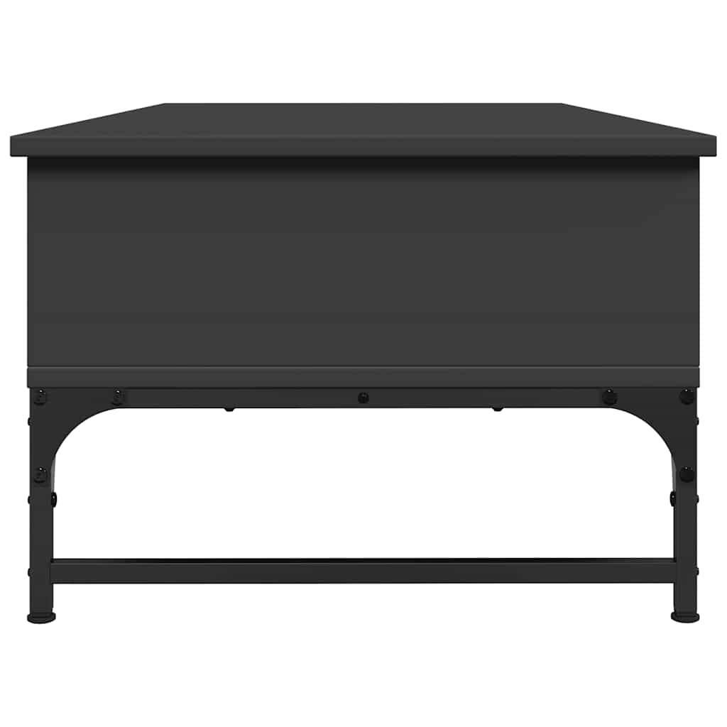 Coffee Table Black 100x50x35 cm Engineered Wood and Metal