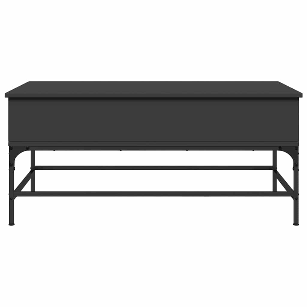 Coffee Table Black 100x50x45 cm Engineered Wood and Metal