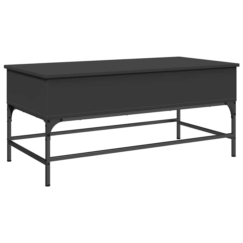 Coffee Table Black 100x50x45 cm Engineered Wood and Metal