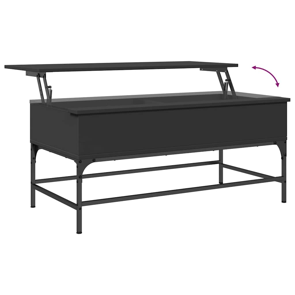 Coffee Table Black 100x50x45 cm Engineered Wood and Metal