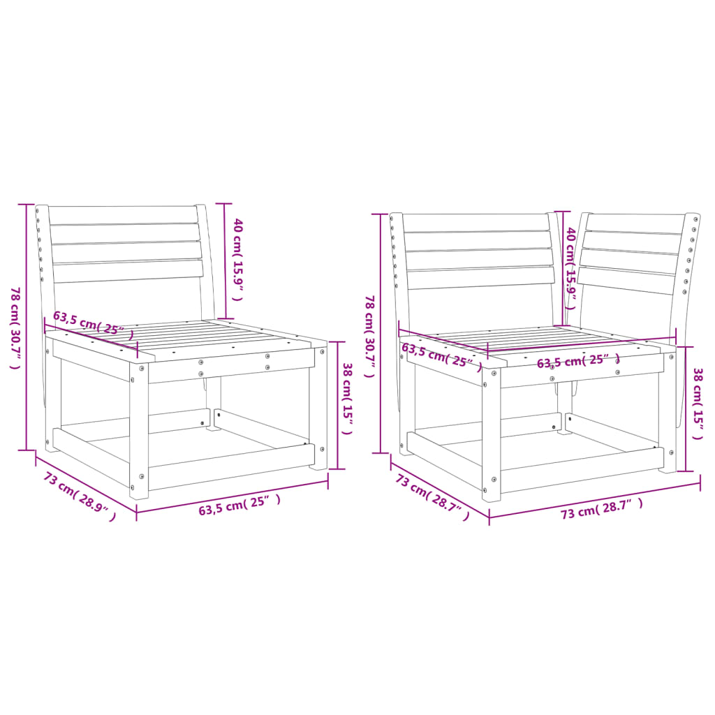 Garden Sofa Set | Wax brown | Solid pine wood | Regular | Modular