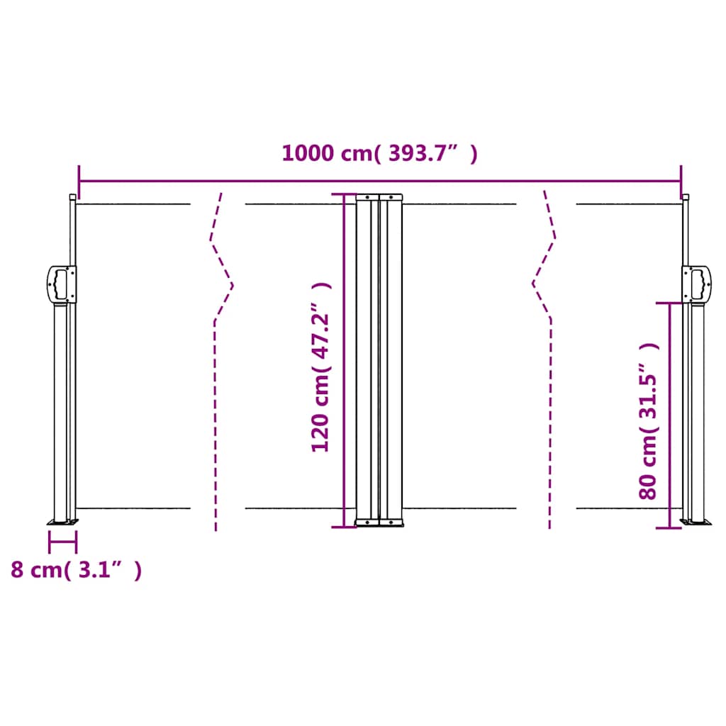 Retractable Side Awning Terracotta 120x1000 cm