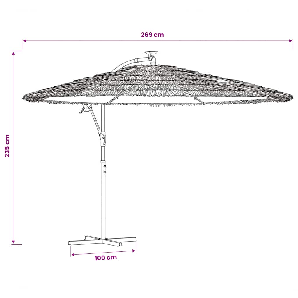 Garden Parasol with Steel Pole White 269x269x235 cm