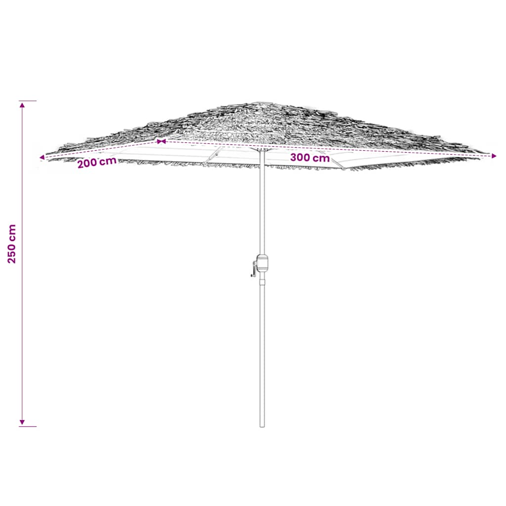 Garden Parasol with Steel Pole White 300x200x250 cm