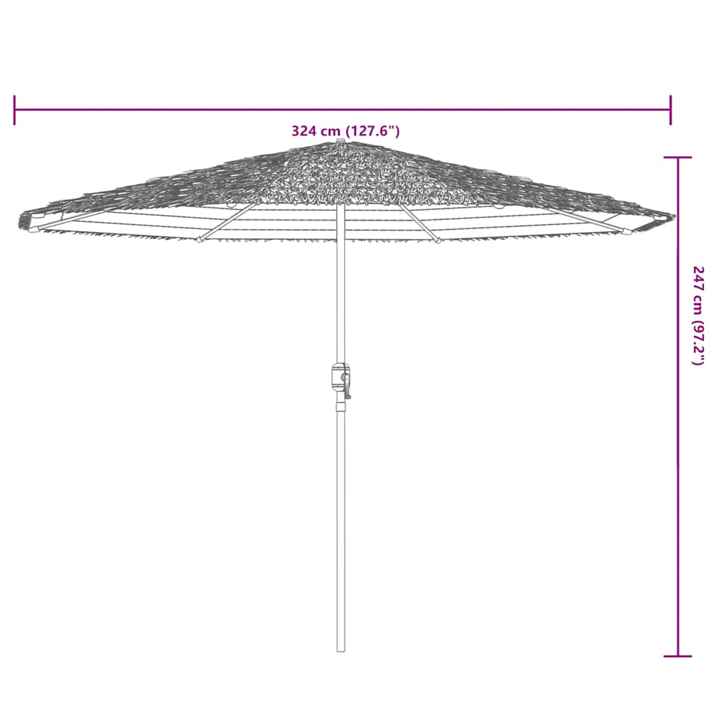 Garden Parasol with Steel Pole Green 324x324x247 cm