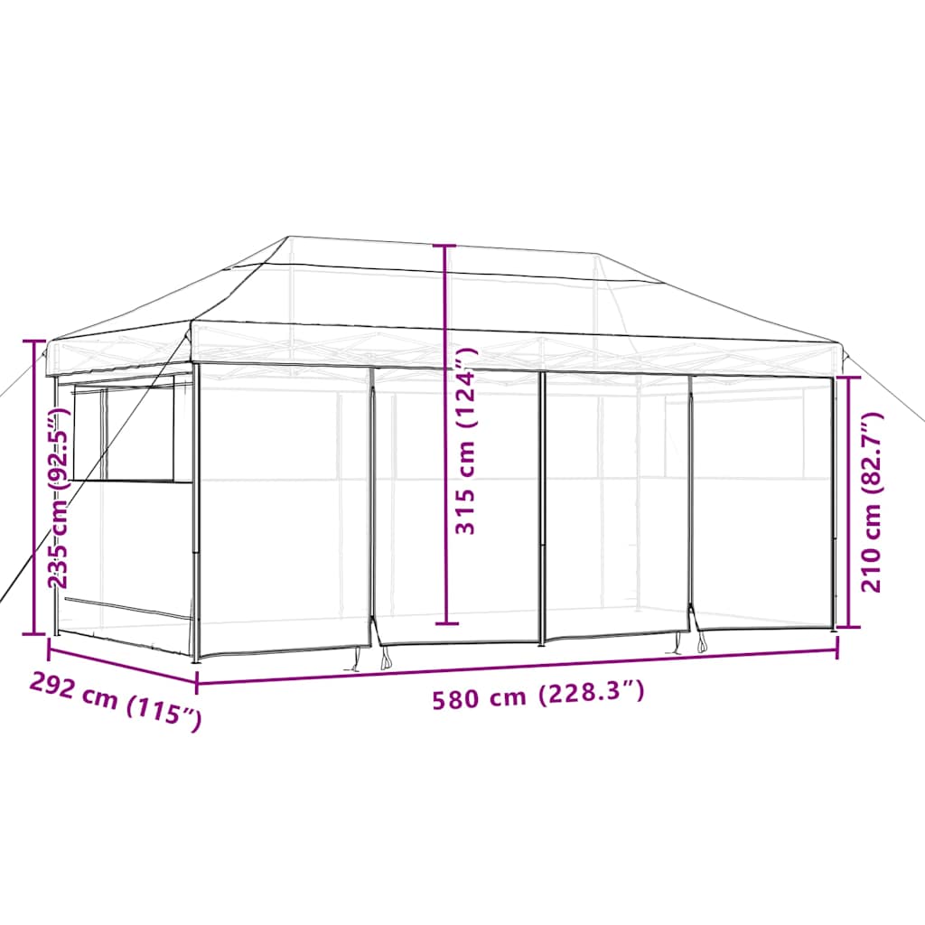 Party Tent Orange with Blue Frame Oxford Fabric