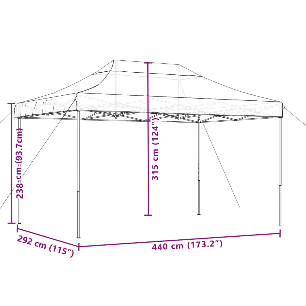 Party Tent Orange with Blue Frame Oxford Fabric