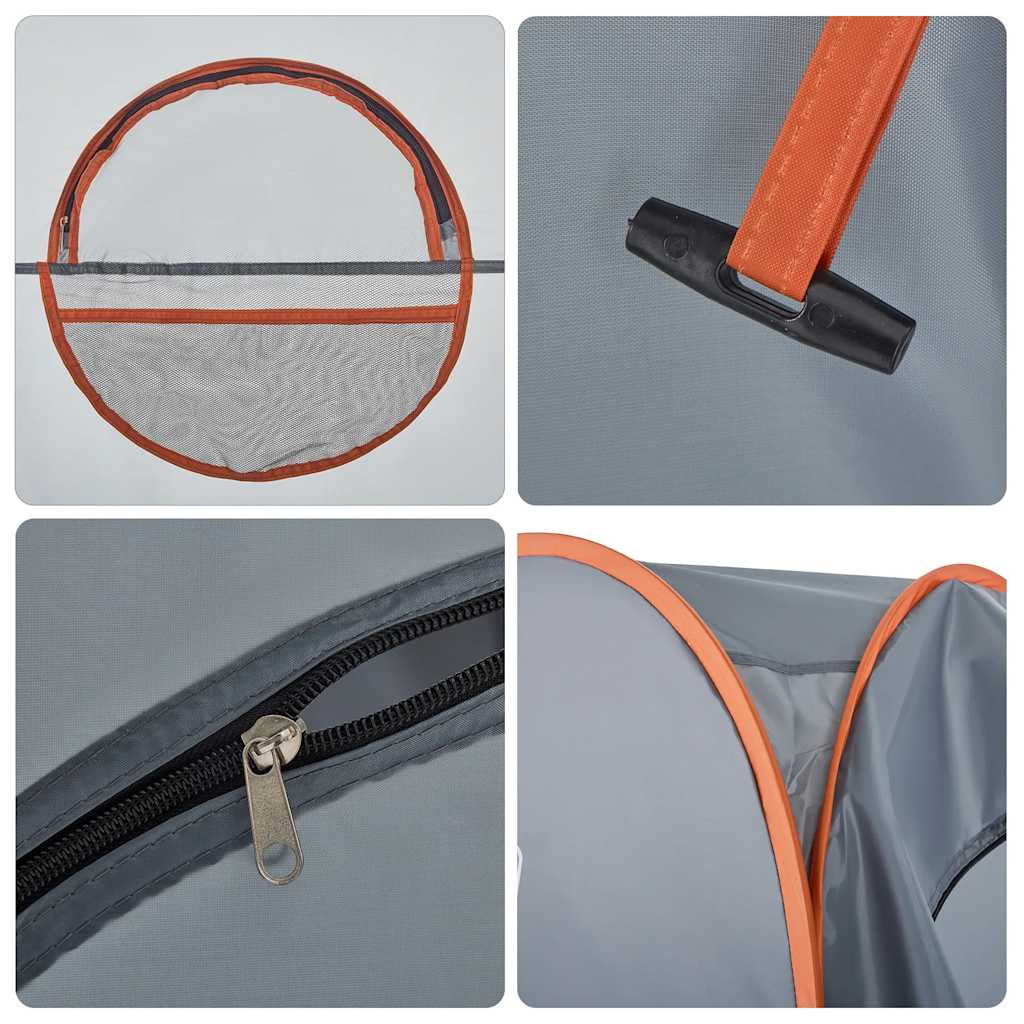 Privacy Tent Grey and Orange Pop-up Waterproof