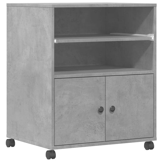 Printer Stand with Wheels Concrete Grey 60x48x74 cm
