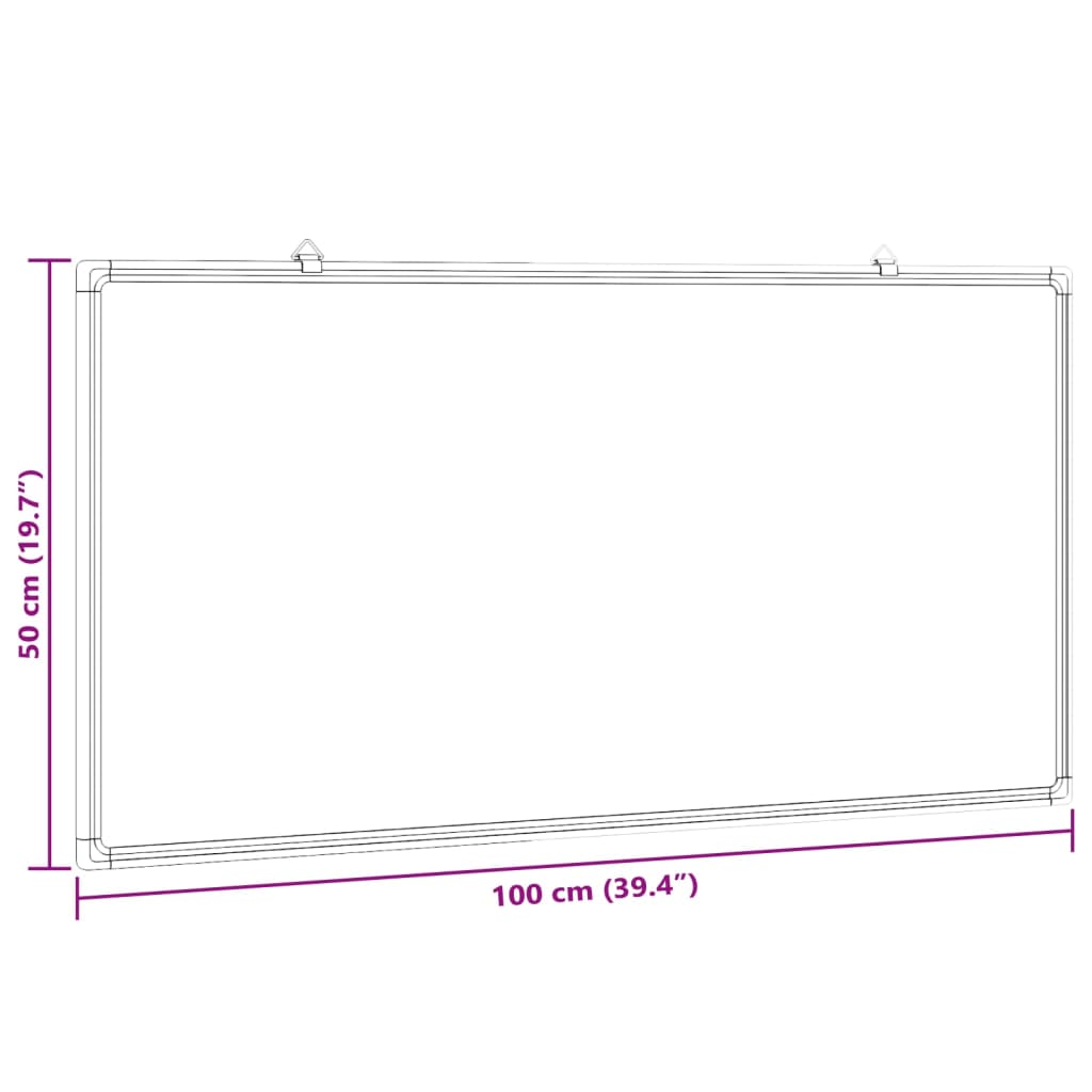 Magnetic Whiteboard 100x50x1.7 cm Aluminium