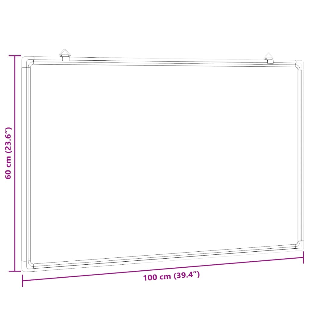 Magnetic Whiteboard 100x60x1.7 cm Aluminium