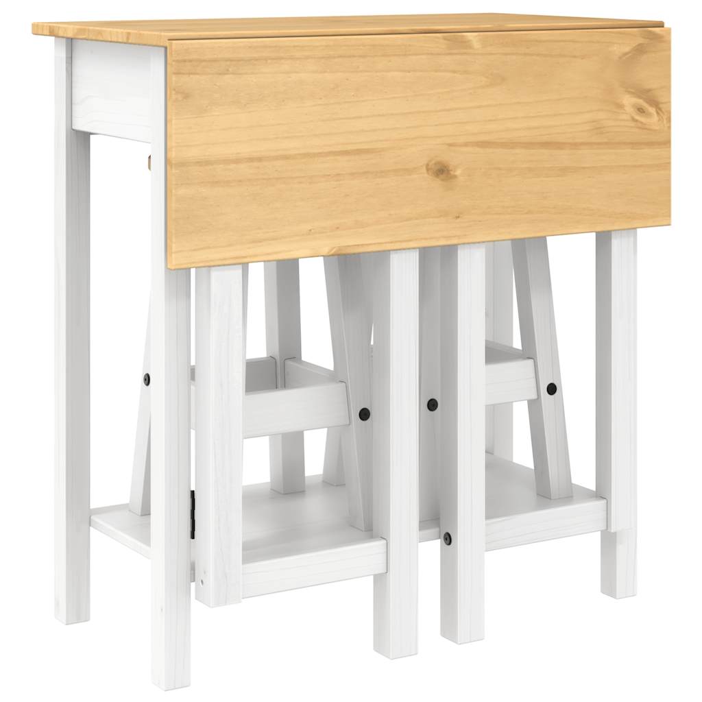 3 Piece Bar Set White Solid Wood Pine