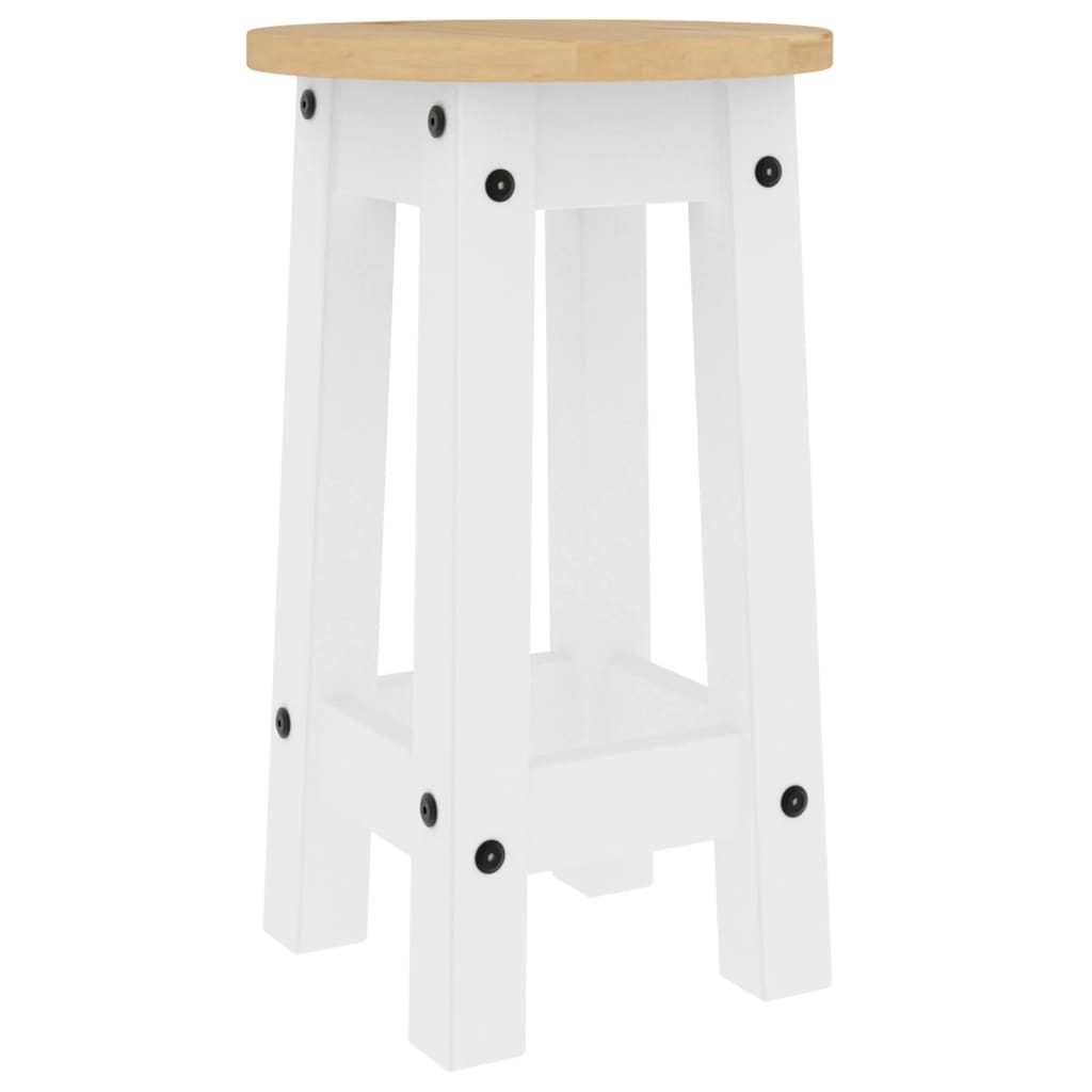 3 Piece Bar Set White Solid Wood Pine