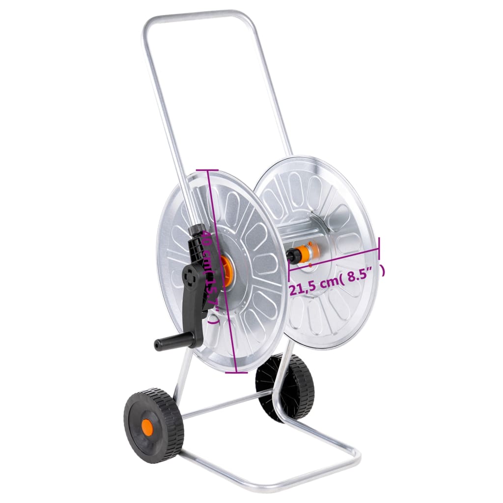 Hose Reel Cart for 60 m 1/2" Hose Steel